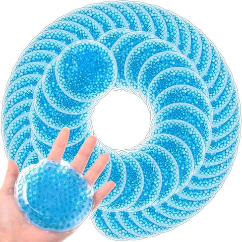 TrelaCo 60 Pack Small Round Gel Ice Packs Reusable Cold Packs Boo Boo Ice Packs for Kids, Cold Hot Compress for Pain Relief, Injuries, Wisdom Teeth, Breastfeeding, Tired Eyes, Face, Neck, Headaches in Saudi Arabia