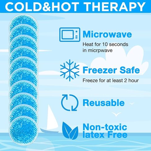 TrelaCo 60 Pack Small Round Gel Ice Packs Reusable Cold Packs Boo Boo Ice Packs for Kids, Cold Hot Compress for Pain Relief, Injuries, Wisdom Teeth, Breastfeeding, Tired Eyes, Face, Neck, Headaches in Saudi Arabia