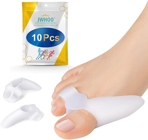 Bunion Corrector for Women Men, Toe Separators for Women, Toe Spacers for Bunion Relief (2 Loops), Bunion Pads with Gel Shield, Bunion Cushion Protector for Hammer Toes, Friction, Calluses, 10 Packs in Kuwait