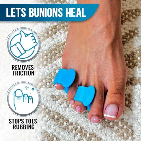 StrappyToes - فواصل أصابع القدم من السيليكون للنساء والرجال - تساعد على تصحيح أصابع القدم الملتوية والمتداخلة - مصحح الورم لتحسين صحة القدم - فواصل وأداة تمليس إصبع القدم الكبيرة in Kuwait