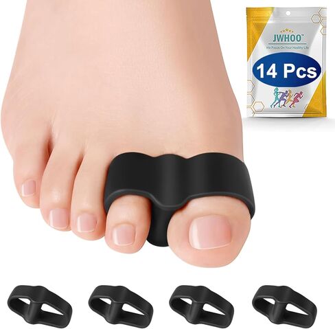JWHOO Bunion Corrector for Women, Toe Spacers(14 Pack), Gel Toe Separator, Hammer Toe Straightener with 2 Loops, Bunion Relief, Big Toe Alignmen, Prevent Overlapping Toes, Corns and Blisters in Kuwait