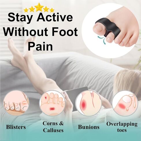 JWHOO Bunion Corrector for Women, Toe Spacers(14 Pack), Gel Toe Separator, Hammer Toe Straightener with 2 Loops, Bunion Relief, Big Toe Alignmen, Prevent Overlapping Toes, Corns and Blisters in Kuwait