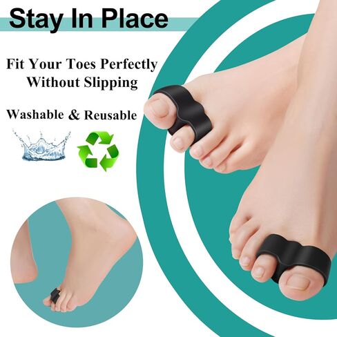 JWHOO Bunion Corrector for Women, Toe Spacers(14 Pack), Gel Toe Separator, Hammer Toe Straightener with 2 Loops, Bunion Relief, Big Toe Alignmen, Prevent Overlapping Toes, Corns and Blisters in Kuwait