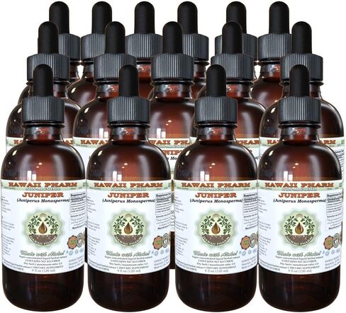 Juniper Alcohol-Free Liquid Extract, Organic Juniper (Juniperus Monosperma) Dried Berry Glycerite Hawaii Pharm Natural Herbal Supplement 2 oz in Kuwait