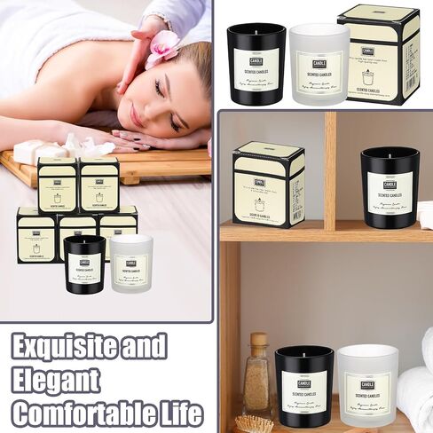 MTLEE 36 قطعة شموع معطرة شموع كبيرة للمنزل مجموعة هدايا شموع معطرة للنساء تدوم طويلاً، شمعة برطمان للعلاج العطري لعيد ميلاد المعلم وعيد الشكر (نمط بسيط) in Saudi Arabia
