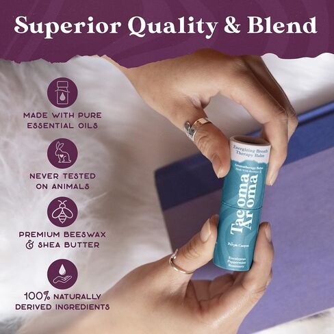 Essential Oils Balm Stick | Mystic Energy Aromatherapy Balm by Tacoma Aroma | Natural Beeswax Body Balm | Grapefruit, Lemongrass & Sandalwood Essential Oils Blend For Mindfulness | 6.5 grams in Kuwait