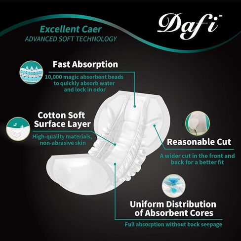 DAFI Disposable Bladder Control Pads XL/40 Count Incontinence Pads for Women & Men, Adult Underwear Guards Unisex, Maximum Absorbency Leakage Protection in Kuwait