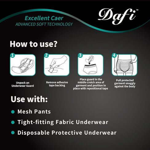 DAFI Disposable Bladder Control Pads XL/40 Count Incontinence Pads for Women & Men, Adult Underwear Guards Unisex, Maximum Absorbency Leakage Protection in Kuwait