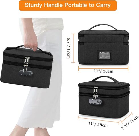 حقيبة تنظيم الأدوية من ديرغزي للسفر مع قفل مركب، حقيبة سفر لتنظيم زجاجات حبوب الدواء قابلة للقفل للوصفات الطبية والمستلزمات الطبية in Kuwait