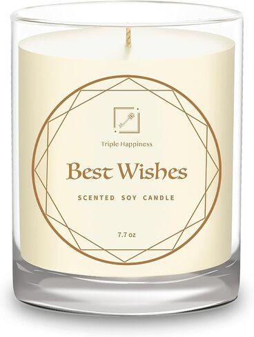 شموع معطرة برائحة الصويا النقية من تريبل هابينيس، شمع الصويا الطبيعي العطر المنزلي، يدوم طويلاً ويخفف التوتر، ديكور الغرفة، شموع للمنزل، 7.7 أونصة (الشاي الأبيض بعد المطر) in Saudi Arabia