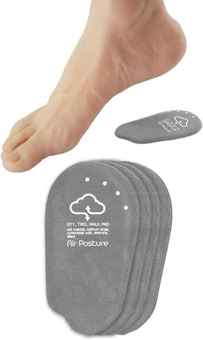 Pincher Air Posture Walkpad 4EA - وسادة الكعب لتصحيح الوضعية | وسائد الكعب المريحة للقدم لتخفيف آلام الكعب | حشوات أحذية قابلة لإعادة الاستخدام للنساء والرجال | قبضة كعب قوية على نعال الأحذية (رمادي) in Kuwait