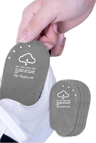 Pincher Air Posture Walkpad 4EA - وسادة الكعب لتصحيح الوضعية | وسائد الكعب المريحة للقدم لتخفيف آلام الكعب | حشوات أحذية قابلة لإعادة الاستخدام للنساء والرجال | قبضة كعب قوية على نعال الأحذية (رمادي) in Kuwait