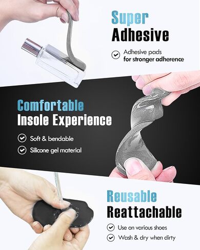 Pincher Air Posture Walkpad 4EA - وسادة الكعب لتصحيح الوضعية | وسائد الكعب المريحة للقدم لتخفيف آلام الكعب | حشوات أحذية قابلة لإعادة الاستخدام للنساء والرجال | قبضة كعب قوية على نعال الأحذية (رمادي) in Kuwait