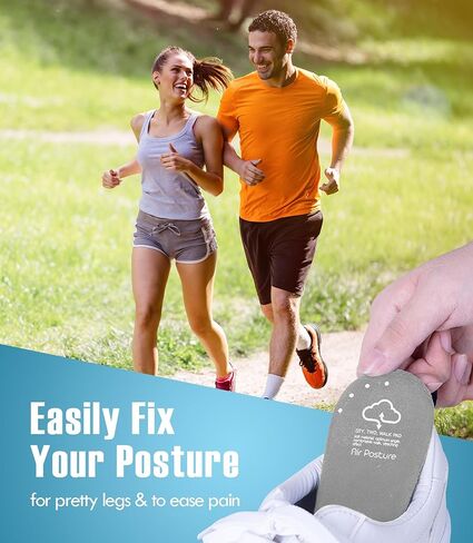 Pincher Air Posture Walkpad 4EA - وسادة الكعب لتصحيح الوضعية | وسائد الكعب المريحة للقدم لتخفيف آلام الكعب | حشوات أحذية قابلة لإعادة الاستخدام للنساء والرجال | قبضة كعب قوية على نعال الأحذية (رمادي) in Kuwait