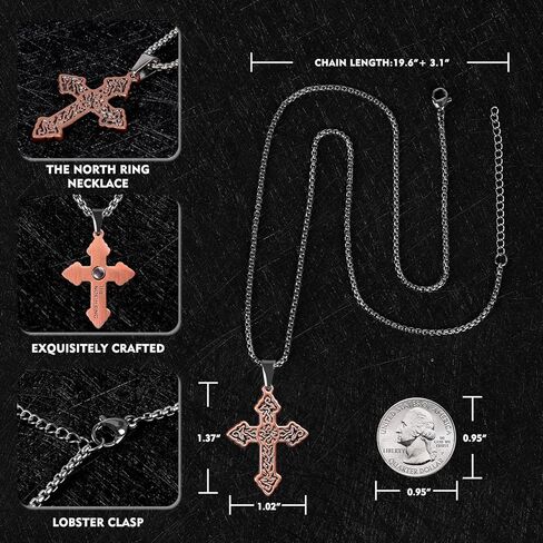 الشمال الدائري الصليب النقي قلادة نحاسية للرجال والنساء العلاج المغناطيسي الإغاثة التهاب المفاصل والصداع النصفي العمود الفقري العنقي in Kuwait