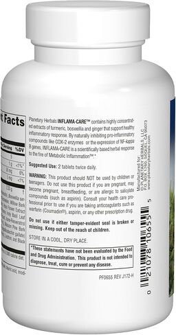 Planetary Herbals Inflama-Care 1165mg Turmeric/Boswellia Complex - 60 Tablets in Saudi Arabia