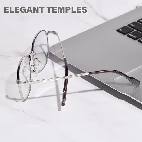 OPTOFENDY Metal Blue Light Blocking Glasses for Women Men, Square Computer Eyeglasses, Anti Eyestrain & UV Protection in Kuwait