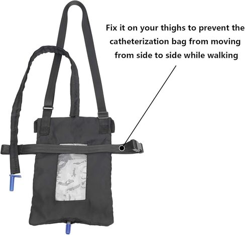فوشيدا اغطية اكياس القسطرة حامل كيس تصريف البول مع انبوب قابل للفصل، حزام قابل للتعديل سعة 2 لتر للاستخدام المنزلي والسفر، كرسي سهل، بجانب السرير، لمرضى سلس البول in Kuwait