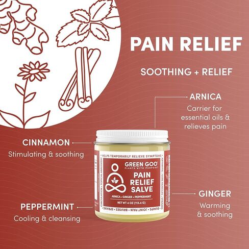 مرهم طبيعي للعناية بالبشرة من جرين جو، لتخفيف الآلام مع زهرة الأرنيكا، علبة سفر بحجم 0.7 أونصة، 4 عبوات in Kuwait