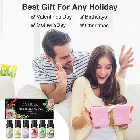 Essential Oils for Diffuser - Extra Pure 100% Diffuser Essential Oils Set with Aromatherapy Oils for Diffusers DIYs and More - Best Holiday Gifts for Mom Girls and Friends - 6 Pack in Saudi Arabia