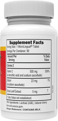 Superior Source Vitamin C 500 mg Sublingual Tablets - Buffered VIT C Sour Cherry Melts - Immune System Booster, Energy Vitamins - 90 Count in Saudi Arabia
