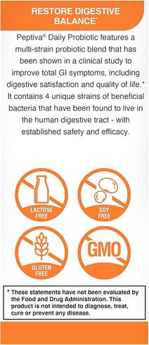 Peptiva Daily Probiotic, 25 Billion CFU, Multi-Strain Probiotics, Digestive Support Supplement - 30 Count in Kuwait