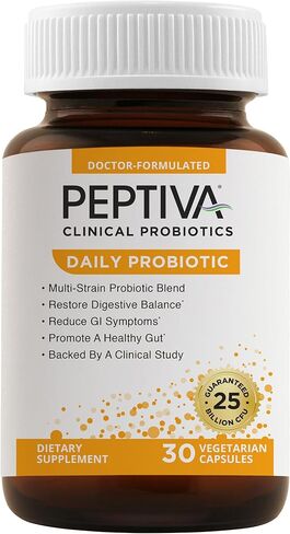 Peptiva Daily Probiotic, 25 Billion CFU, Multi-Strain Probiotics, Digestive Support Supplement - 30 Count in Kuwait