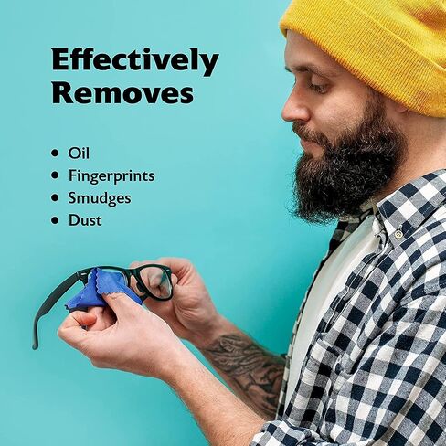 Purity Microfiber Lens Cleaning Cloth - Machine Washable, Lint-Free Ultra-Fine Microfiber Cloth- Cleans Eyeglasses, Screens, Lenses, Phones and Other Delicate Surfaces - Made in USA - 6 Pack, Black in Kuwait