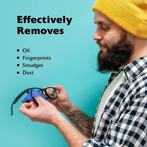 Purity Microfiber Lens Cleaning Cloth - Machine Washable, Lint-Free Ultra-Fine Microfiber Cloth- Cleans Eyeglasses, Screens, Lenses, Phones and Other Delicate Surfaces - Made in USA - 6 Pack, Black in Kuwait