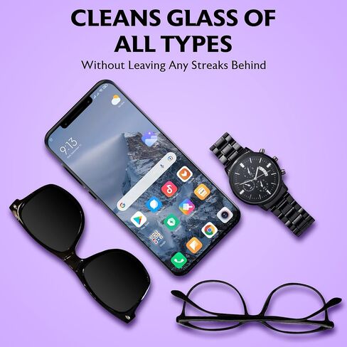 Purity Microfiber Lens Cleaning Cloth - Machine Washable, Lint-Free Ultra-Fine Microfiber Cloth- Cleans Eyeglasses, Screens, Lenses, Phones and Other Delicate Surfaces - Made in USA - 6 Pack, Black in Kuwait