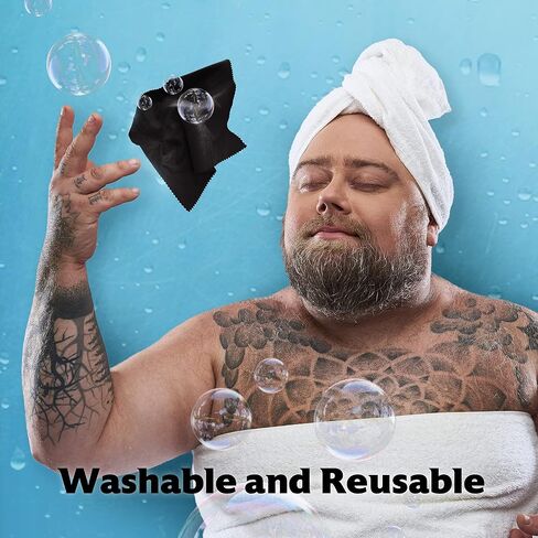 Purity Microfiber Lens Cleaning Cloth - Machine Washable, Lint-Free Ultra-Fine Microfiber Cloth- Cleans Eyeglasses, Screens, Lenses, Phones and Other Delicate Surfaces - Made in USA - 6 Pack, Black in Kuwait