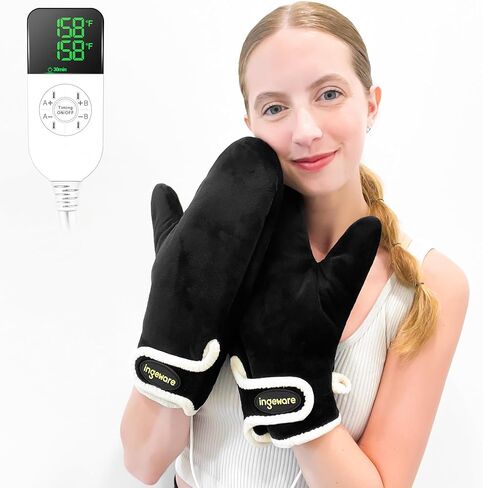 وسادة تدفئة يدوية كهربائية من إنجيوير للنساء والرجال، قفازات التهاب المفاصل الساخنة لتخفيف الآلام لليدين والأصابع ونفق الرسغ، وقفازات تسخين مع مؤقت 30-90 دقيقة، وإيقاف درجة حرارة قابلة للتعديل من 86 إلى 158 درجة فهرنهايت in Kuwait