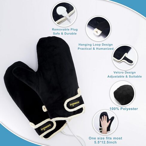 وسادة تدفئة يدوية كهربائية من إنجيوير للنساء والرجال، قفازات التهاب المفاصل الساخنة لتخفيف الآلام لليدين والأصابع ونفق الرسغ، وقفازات تسخين مع مؤقت 30-90 دقيقة، وإيقاف درجة حرارة قابلة للتعديل من 86 إلى 158 درجة فهرنهايت in Kuwait
