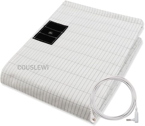 COUSLEWI Grounding Sheet White(27x52inch) Containing 5% Silver Fiber Organic Cotton Grounding Sheets with Grounding Cord Health Promotion Improve Sleep in Kuwait