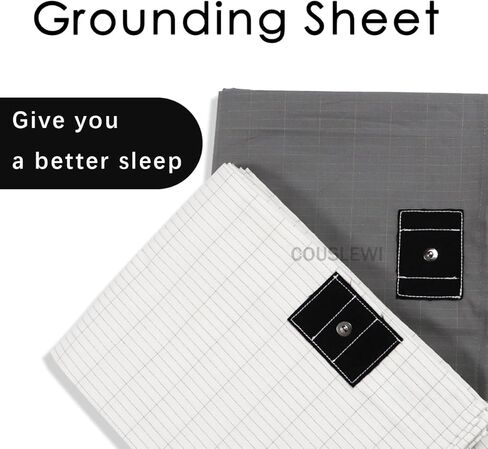 COUSLEWI Grounding Sheet White(27x52inch) Containing 5% Silver Fiber Organic Cotton Grounding Sheets with Grounding Cord Health Promotion Improve Sleep in Kuwait