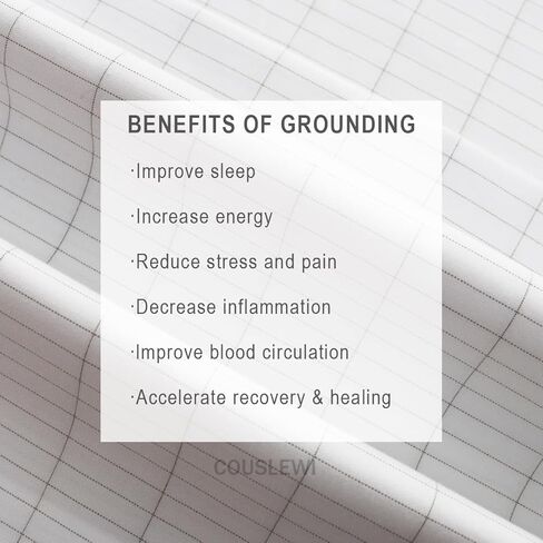 COUSLEWI Grounding Sheet White(27x52inch) Containing 5% Silver Fiber Organic Cotton Grounding Sheets with Grounding Cord Health Promotion Improve Sleep in Kuwait