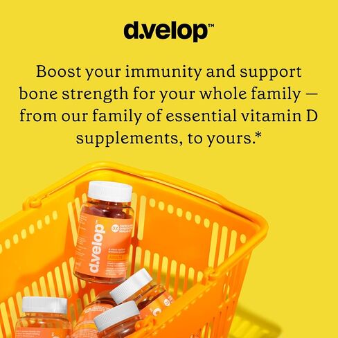 d.velop علكات فيتامين د للبالغين - 2400 وحدة دولية، 20 ميكروجرام - علكات فيتامين د3 عالية الفعالية - دعم المناعة، صحة العظام والقلب - أسرع وأكثر فعالية 3 مرات - تركيبة جديدة، نكهة التوت البري، 60 قطعة in Saudi Arabia