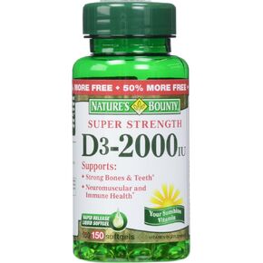 Nature's Bounty, D 2000 Iu Softgels, 150 Count (Pack of 2) in Saudi Arabia