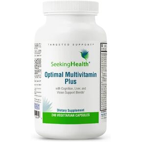 Seeking Health Optimal Multivitamin Plus، فيتامينات B النشطة وL-5-MTHF، الريبوفلافين، B6، حمض الفوليك المتوفر بيولوجيًا وB12، مرافق الإنزيم Q10، دعم الميثيل، نباتي (240 كبسولة) in Kuwait