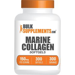 BULKSUPPLEMENTS.COM Marine Collagen Softgels - Collagen Supplement, Fish Collagen Pills, Marine Collagen Peptides Pills - Gluten Free, 1 Softgel per Serving (150mg), 120 Softgels