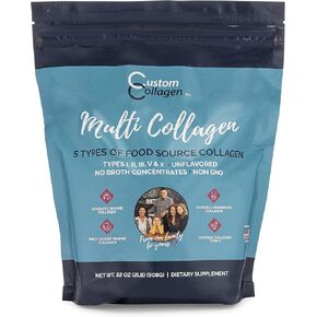 مسحوق كولاجين متعدد الكولاجين بالإضافة إلى الببتيدات المركب، برطمان 1 رطل - غير معدل وراثيًا، بدون نكهة in Kuwait