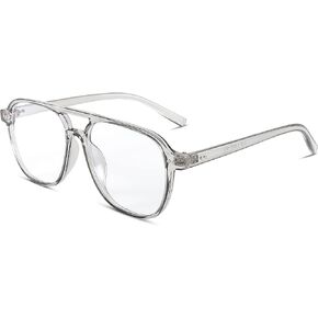 FEISEDY 70s Pilot Glasses Frame Blue Light Blocking Glasses Oversized Square Computer Glasses Women Men B2387