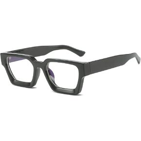 JOVAKIT Fashion Square Blue Light Glasses for Men Women Simple Designer Style Thick Frame Computer Eyeglasses Anti Eyestrain