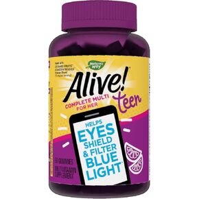 Nature’s Way Alive! Teen Gummy Multivitamin for Her, Helps Eyes Filters Blue Light*, Citrus Burst Flavor in Kuwait