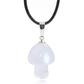 Dreuyet Mushroom Crystal Necklace Mushroom Pendant Necklace Natural Stone Crystal Pendant Necklace for Women Girls Christmas Valentine in Kuwait