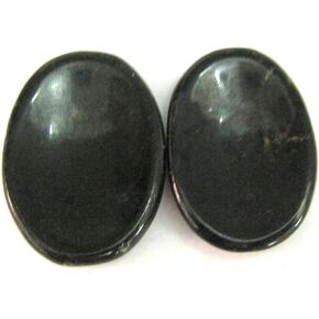 crystalmiracle Set of 2 Black Tourmaline Worry Stones Powerful Crystal Healing Thumbstone for Gifts Psychic Energy Deflector Luck Protective Metaphysical Reiki Feng Shui Gemstone