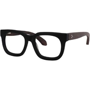 Zeelool Retro Thick Rectangle Wood Arm Eyeglasses Frame for Men Non-prescription Clear Lens Sam FP0432