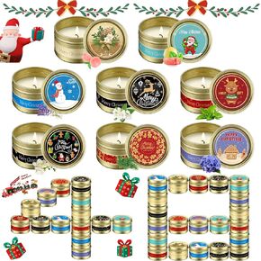 مجموعة هدايا عيد الميلاد المعطرة 48 قطعة من MTLEE، شموع معطرة للمنزل، شموع معطرة صغيرة للعلاج العطري، هدايا للنساء، شموع شمع الصويا، هدية للاسترخاء، حمام سبا، أمي صديق، هدايا حفلات عيد الميلاد in Saudi Arabia