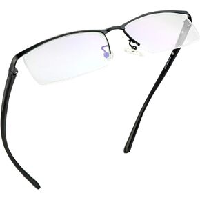 LifeArt Alloy Semi-Rimless Reading Glasses,Blue Light Blocking Glasses, Anti Eyestrain, Computer Gaming Glasses, TV Glasses for Women, Anti Glare (Black, 0.00 Magnification)