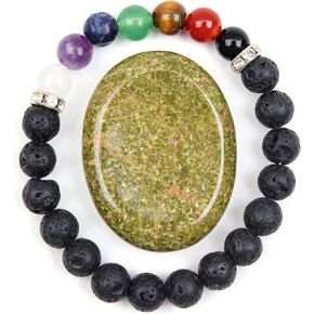 vuUUuv Thumb Worry Stone - Healing Crystal Pocket Palm Stone (Colorful)